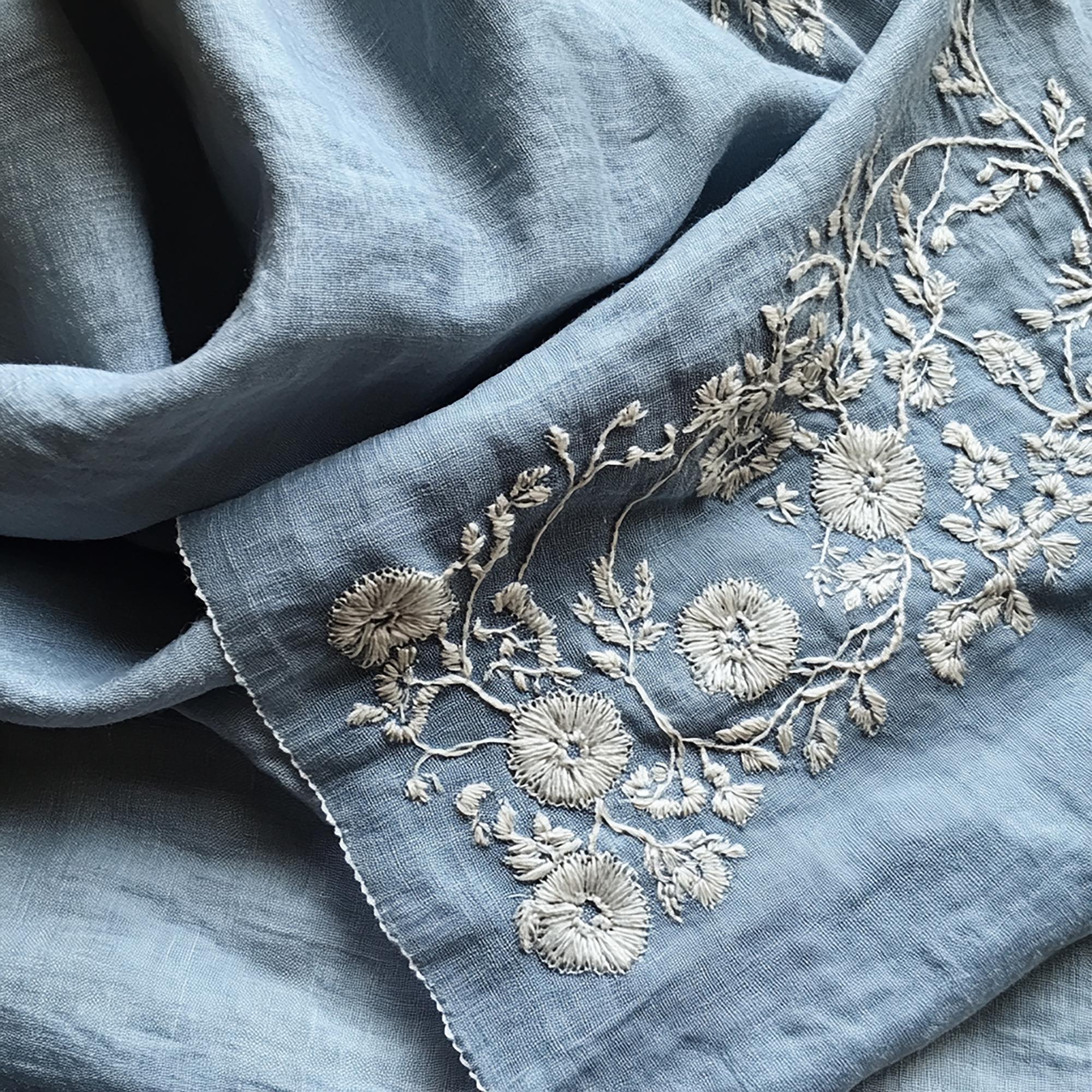 haftowany monogram na serwecie